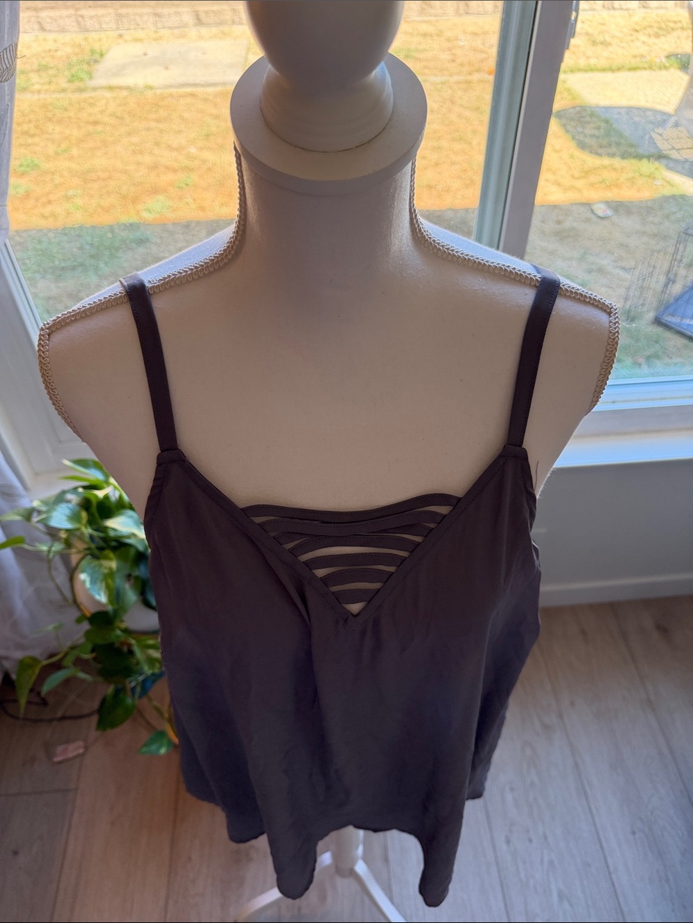 torrid Charcoal Gray Strappy V-Neck Cami